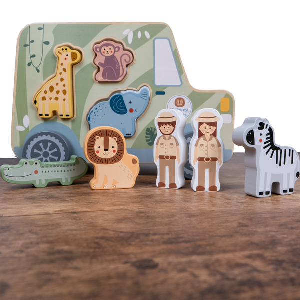 Safari-Jeep aus Holz